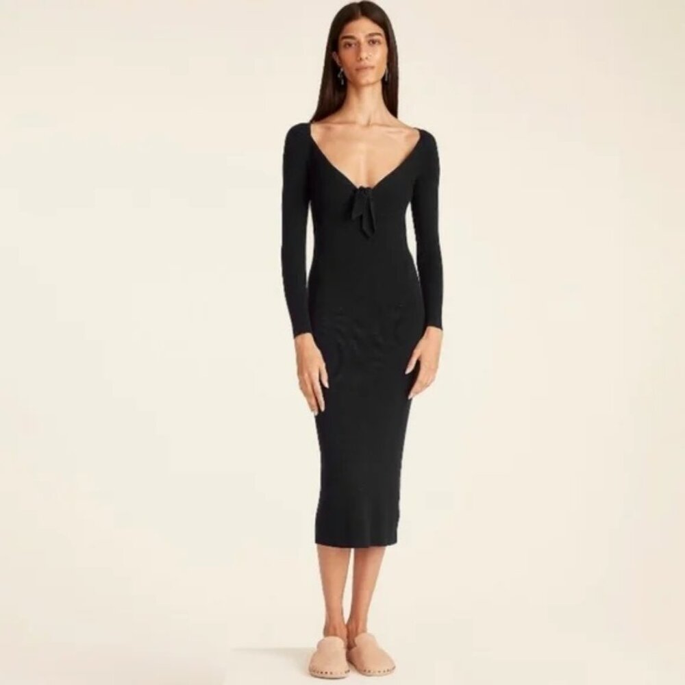 J. Crew Black Midi Dress